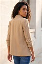 Natural  Ruched 3/4 Sleeve  Stretch Blazer , Image 3 of 4