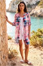 Pink Abstract Print Longline Blouse, Image 2 of 4