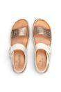 White Womens leather Summer Sandals-W8K-0555C1, Image 8 of 8