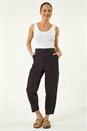 Black Petite Cotton Cargo Stretch Trousers , Image 2 of 5