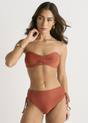 Brown Gini London Rust Metallic Ruch Side Bikini Bottom, Image 3 of 4