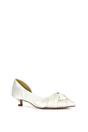 Ivory XY LONDON Ivory 'Freya' Pointed Toe Kitten Low Heel Classic Bridal Shoe Pumps, Image 2 of 6