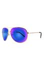 Gold Ruby Rocks Classic 'Casablanca' Aviator Sunglasses in Shiny Gold, Image 1 of 2