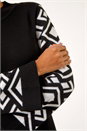 Black Patterned Sleeve Tunic Knit Jumper, Image 5 of 5