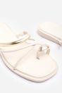 Cream Zelina Strappy Metal Toe Loop Slide On Sandal, Image 4 of 4