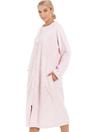 Light Pink Camille Lingerie Light Pink Supersoft Diamond Print Zip Up Housecoat, Image 3 of 5