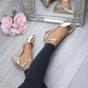 Gold AJVANI Gold Mid Wedge Heel Ankle Strap Sandals, Image 5 of 6