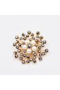 Gold Vintage Brooch with Pearl and Crystal, Image 1 of 3