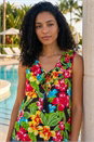 Green Floral Print Tie Front Frill Top, Image 1 of 4