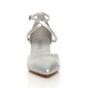 Silver AJVANI Silver Mid Block Heel Crossed Strap Pointed Toe 2 Part Heels, Image 6 of 6