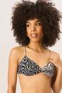 Black Mono Swirl Bikini Top, Image 1 of 4