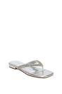Silver XY LONDON Silver 'Blake' Flat Slip On Diamante Sandals With Thong Strap, Image 2 of 6