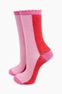 Red Colour Block Glitter Ankle Socks, Image 1 of 4
