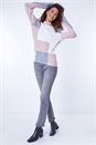 PINK Colourblock Cable Knit Jumper , Image 2 of 5