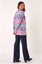 Light Pink Chevron Pattern Longline Cardigan, Image 3 of 5