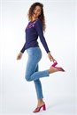 Navy  Floral Embroidered Jumper, Image 4 of 5