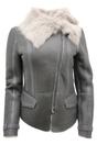 Grey Toscana Shearling Flying Jacket-Teresina, Image 2 of 6