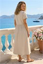 Stone Twill Button Down Midi Dress, Image 3 of 4