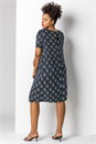 Silver Curve Glitter Print Shift Dress , Image 3 of 4