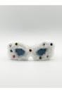 White Faux Fur Cateye Sunglasses with Multicoloured Gems, Image 1 of 6