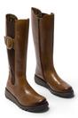 Camel Womens Leather Knee-High Boots-SOIF360, Image 2 of 5