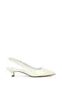 White XY LONDON White 'Jenny'  Pointed Toe Low Kitten Heel Slingback Pumps, Image 1 of 5