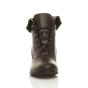 Brown AJVANI Brown Mid Cuban Heel Pixie Lace Up Granny Ankle Boots, Image 5 of 7