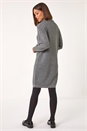 Grey Knitted Zip Detail Dress, Image 3 of 5