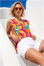 Cerise Floral Print Bar Back Detail Vest, Image 1 of 4