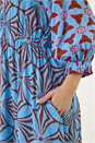 Blue Abstract Print V-Neck Maxi Dress, Image 5 of 5