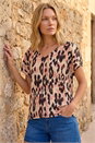 Pink Animal Print Seam Front Top, Image 1 of 4