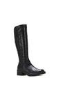 Black 'Nyx' Knee High Equestrian Style Biker Riding Boots, Image 2 of 6