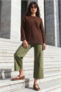 Chocolate Cable Knit Jumper, Image 2 of 4