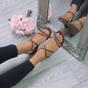 Tan AJVANI Tan Mid Wedge Heel Crossed Straps Sandals, Image 5 of 6