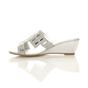 Silver AJVANI Silver Low Wedge Heel Diamante Sandals Mules, Image 3 of 6
