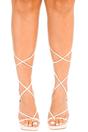 Cream Strappy Stiletto Square Toe Heels - Danira, Image 2 of 2