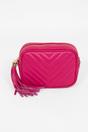 Pink Italian Leather Chevron Crossbody Bag, Image 1 of 2