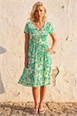 Green Petite Tropical Pocket Stretch Midi Dress, Image 2 of 4