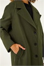 Khaki Longline Single Breasted Coat, Image 6 of 7