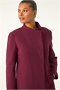 Bordeaux Tailored Funnel Neck Pocket Detail Coat, Image 5 of 7