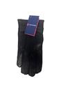 Black Fleece Lined Warm Leather Gloves with Bow, Image 2 of 5