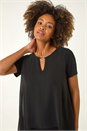Black Ring Front Chiffon Overlay Top, Image 1 of 5