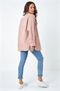 Rose Longline Pocket Shacket, Image 4 of 6