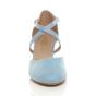 Light Blue AJVANI Light Blue Mid Heel Crossed Straps Court Shoes, Image 6 of 6