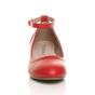 Red AJVANI Red Low Block Heel Ankle Strap Court Shoes, Image 6 of 6