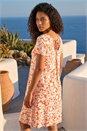 Orange Petite Floral Print Swing Pocket Dress, Image 2 of 4