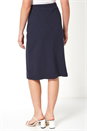 Navy  Button Detail Knitted Pencil Skirt, Image 3 of 5