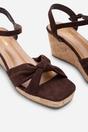 Dark Brown Mystique Platform Knot Detail Wedge, Image 5 of 6