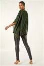 Dark Green Sequin Hem Contrast Tunic Top, Image 3 of 5