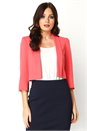 CORAL 3/4 Sleeve Crepe Cropped Jacket, Image 1 of 4